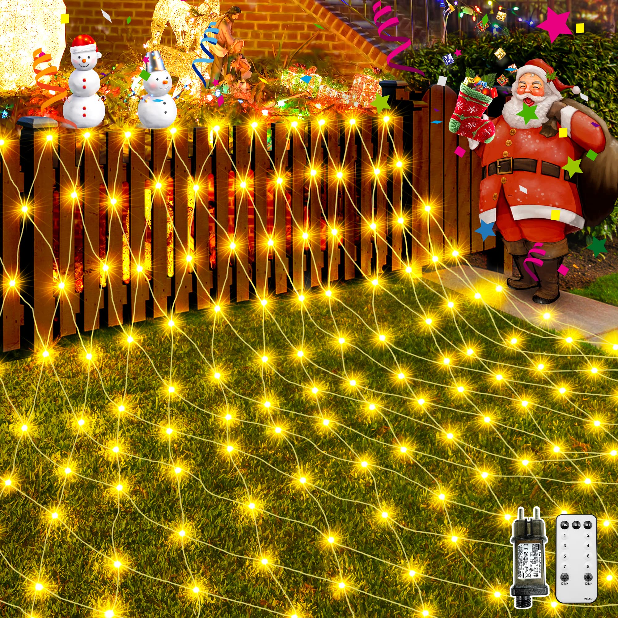 Novoletne LED lučke šotor - 200 LED, 4 metre, povezljiv - slika 3